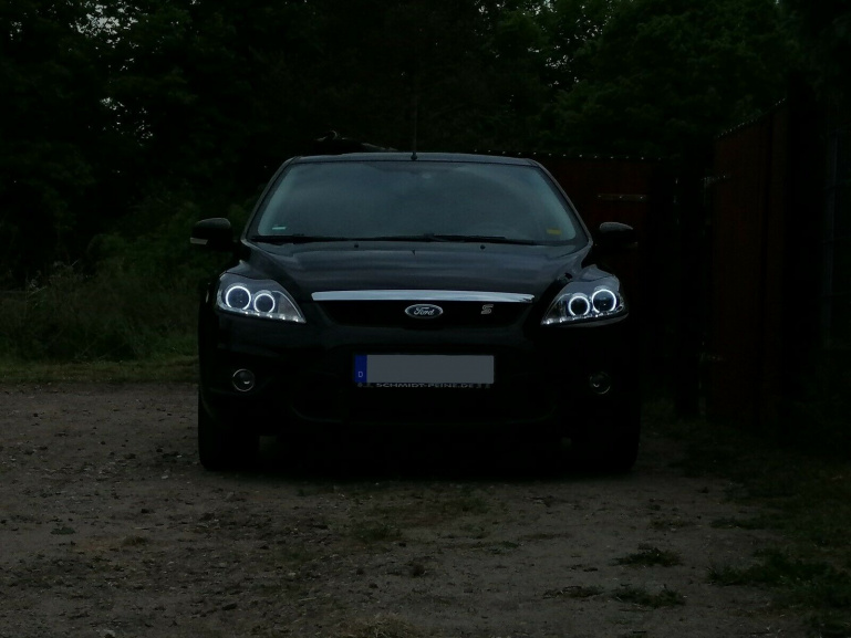 Ccfl Angel Eyes Scheinwerfer F R Ford Focus Mk Facelift Schwarz